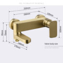 Brass Bathtub Faucet Wall-mounted Hot and Cold Hotel Home Shower Set ZY1007 - Image 13