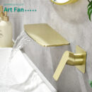 Brushed Gold Brass Waterfall Concealed Basin Faucet Hot and Cold Washbasin Faucet AM1028 - Image 4