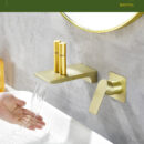 Brushed Gold Brass Waterfall Concealed Basin Faucet Hot and Cold Washbasin Faucet AM1028 - Image 3