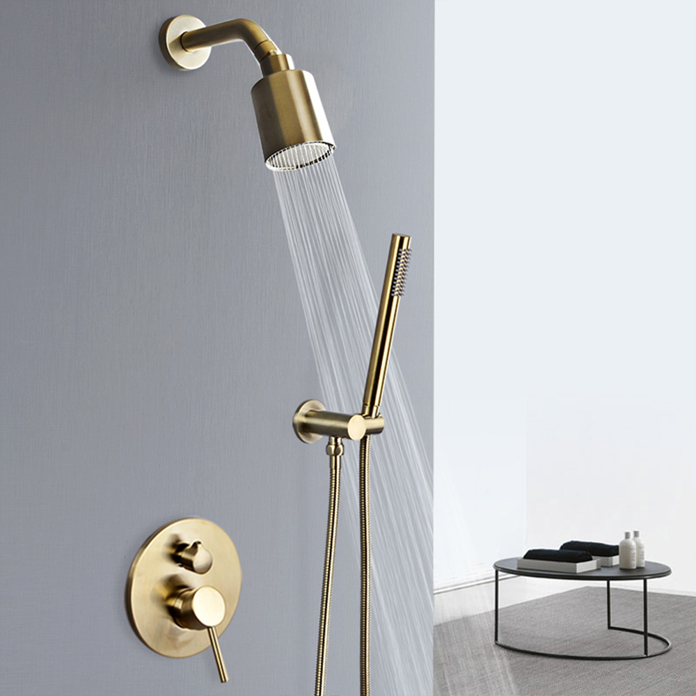 Hotel Recessed Shower Set Brass Hot and Cold Mixing Valve Wall Mounted Shower LA1054