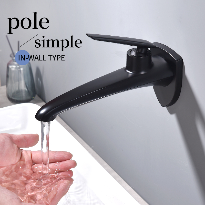 Concealed Basin Faucet with Wall Embedded Water Outlet Hot and Cold Washbasin Faucet AM2404