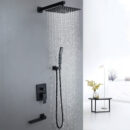 Brushed Gold Recessed Concealed Brass Canopy Rain Shower Head Full Shower System AL2001 - Image 2