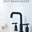 European Style Three Hole Basin Faucet Double Handle Hot and Cold Bathroom Washbasin Faucet FT1017 - Image 3