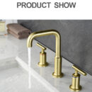 European Style Three Hole Basin Faucet Double Handle Hot and Cold Bathroom Washbasin Faucet FT1017 - Image 2