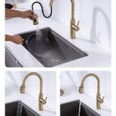 Kitchen Pull Out Faucet Stainless Steel Sink Retractable Anti Splash Hot and Cold Faucet CF2403 - Image 3