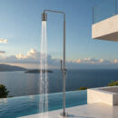 Outdoor Floor Standing Shower Head Stainless Steel Vertical Column Set for Villa Swimming Pools and Beach Resorts HW10A - Image 1