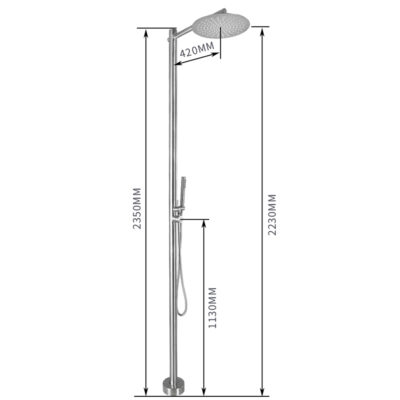 Stainless Steel Outdoor Floor-Standing Rain Shower Column Set For Villa Pool Bath Center Beach HW1001 - Image 9
