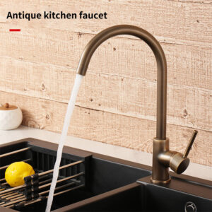 kitchen household vintage sink faucet, splash proof hot and cold dual control cf2301