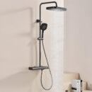 multi functional solid brass cold and hot shower head set with piano key shelf platform and adjustable height shower head lm2537