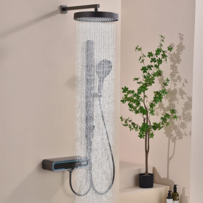all copper hot and cold multifunctional digital display household shower waist spray shower faucet shower set lm2539