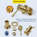 stainless steel simple concealed wall mounted shower set brushed gold shower head la2004