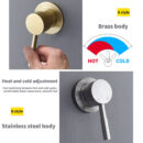 stainless steel simple concealed wall mounted shower set brushed gold shower head la2004