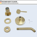stainless steel simple concealed wall mounted shower set brushed gold shower head la2004