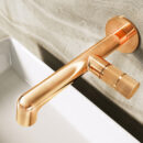 all copper simple luxury concealed basin faucet wash basin in wall hot and cold dual control single hole wash faucet am2514
