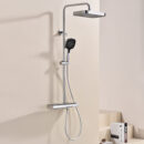 multi functional solid brass cold and hot shower head set with piano key shelf platform and adjustable height shower head lm2537