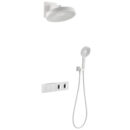 all copper thermostatic concealed wall mounted shower set bathroom embedded waterfall big top spray digital display shower al2518