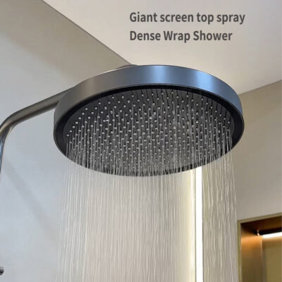simple shower set household copper bathroom multifunctional hot and cold large top spray shower lm2534