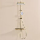multi functional solid brass cold and hot shower head set with piano key shelf platform and adjustable height shower head lm2537