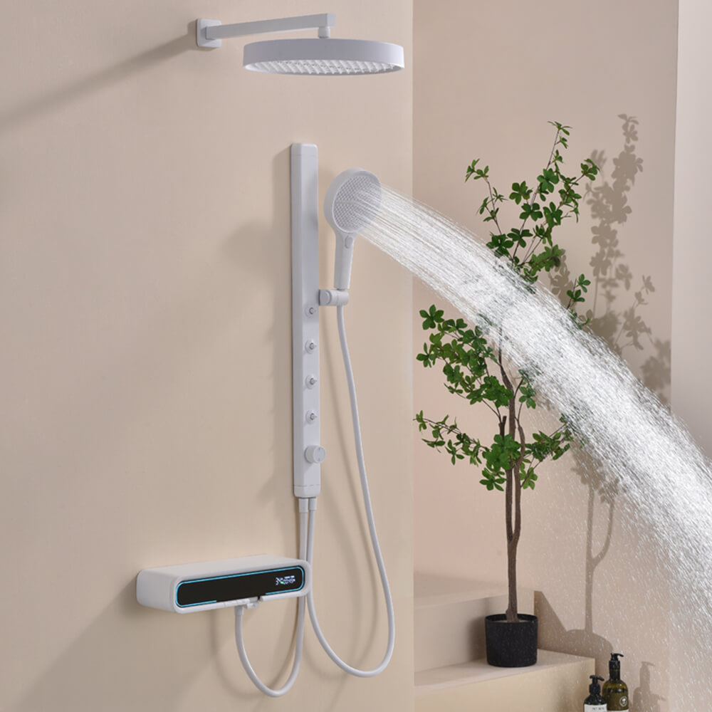 All copper hot and cold multifunctional digital display household shower waist spray shower faucet shower set LM2527