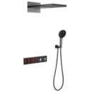 all copper thermostatic concealed wall mounted shower set bathroom embedded waterfall big top spray digital display shower al2518