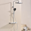 household bathroom hot and cold button shelf all copper can be raised and lowered multifunctional rain shower sprinkler set