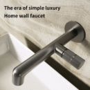 all copper simple luxury concealed basin faucet wash basin in wall hot and cold dual control single hole wash faucet am2514
