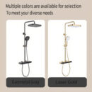 new full copper wall mounted home cold and hot water shower set with storage space overhead sprayer and rainfall function lm2538