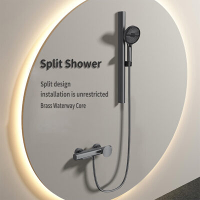 simple rain shower set household copper bathtub split faucet with lifting hot and cold pressurized shower lm2535