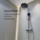 simple shower set household copper bathroom multifunctional hot and cold large top spray shower lm2534