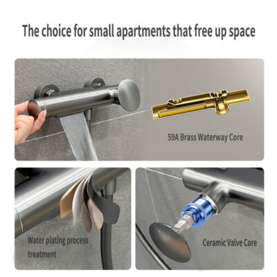 simple rain shower set household copper bathtub split faucet with lifting hot and cold pressurized shower lm2535