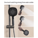 new full copper wall mounted home cold and hot water shower set with storage space overhead sprayer and rainfall function lm2538