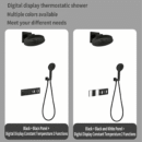 all copper thermostatic concealed wall mounted shower set bathroom embedded waterfall big top spray digital display shower al2518