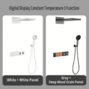 all copper thermostatic concealed wall mounted shower set bathroom embedded waterfall big top spray digital display shower al2518