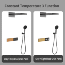 all copper thermostatic concealed wall mounted shower set bathroom embedded waterfall big top spray digital display shower al2518