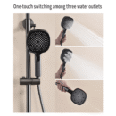 multi functional solid brass cold and hot shower head set with piano key shelf platform and adjustable height shower head lm2537