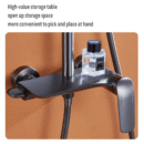 all copper bathroom household shower set surface mounted multifunctional hot and cold shower with top spray shower lm2532