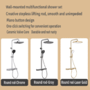 household bathroom hot and cold button shelf all copper can be raised and lowered multifunctional rain shower sprinkler set lm2536