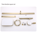 household bathroom hot and cold button shelf all copper can be raised and lowered multifunctional rain shower sprinkler set lm2536