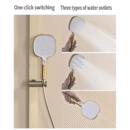 household bathroom hot and cold button shelf all copper can be raised and lowered multifunctional rain shower sprinkler set lm2536