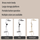 multi functional solid brass cold and hot shower head set with piano key shelf platform and adjustable height shower head lm2537