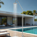 stainless steel black outdoor floor to ceiling shower column swimming pool vertical high end shower set beach shower hw1045e