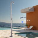 outdoor floor standing faucet, vertical high end shower, stainless steel beach hot and cold shower column set hw2503