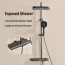 multi functional solid brass cold and hot shower head set with piano key shelf platform and adjustable height shower head lm2537