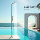 outdoor floor standing faucet, vertical high end shower, stainless steel beach hot and cold shower column set hw2503