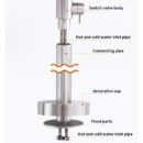 outdoor floor standing faucet, vertical high end shower, stainless steel beach hot and cold shower column set hw2503