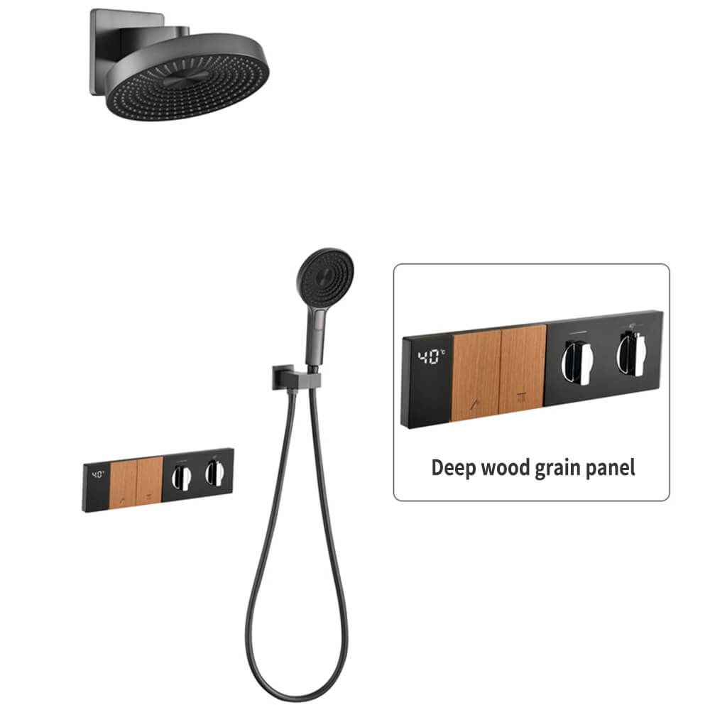 (Type A) Gunmetal Gray + Deep Wood Grain Panel + Digital Display Constant Temperature 2 Functions