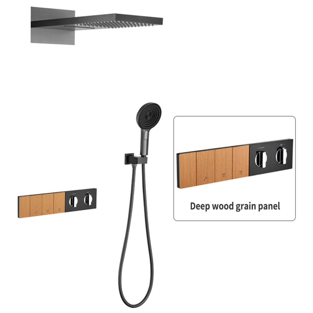 (Type B) Gunmetal Gray + Deep Wood Grain Panel + Constant Temperature 3 Function