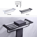black perforated storage towel rack bathroom hotel with hook storage towel rack gj2214