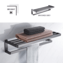 black perforated storage towel rack bathroom hotel with hook storage towel rack gj2214