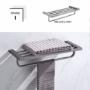 black perforated storage towel rack bathroom hotel with hook storage towel rack gj2214